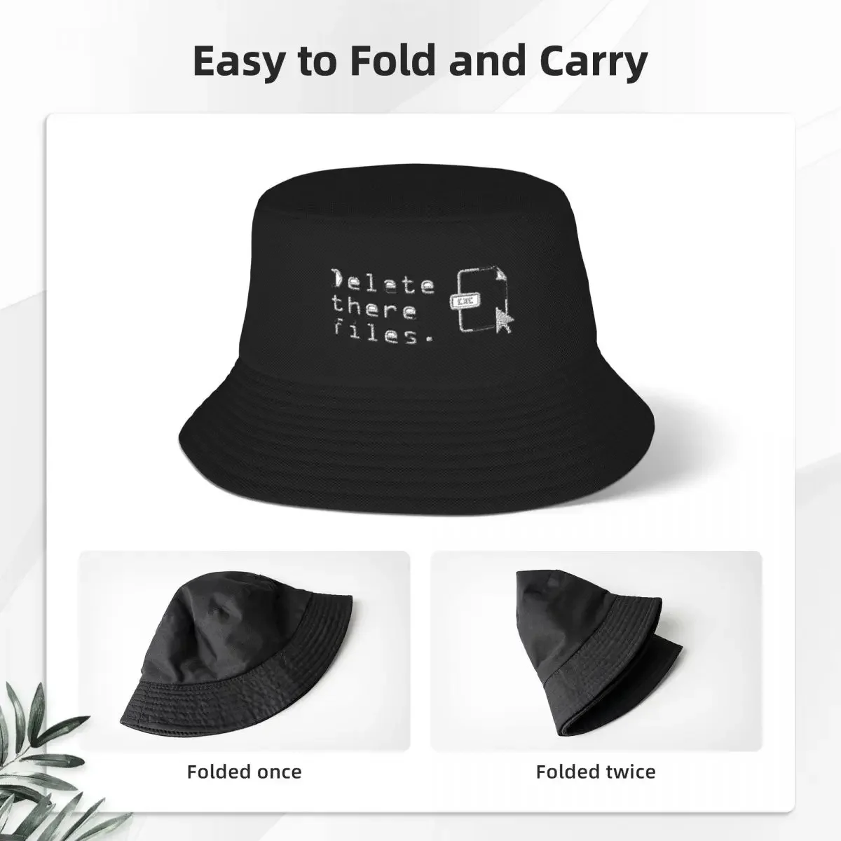 Delete There Files - Scammer Payback Bucket Hats Panama For Kids Bob Hats Cool Fisherman Hats Summer Beach Fishing Unisex Caps