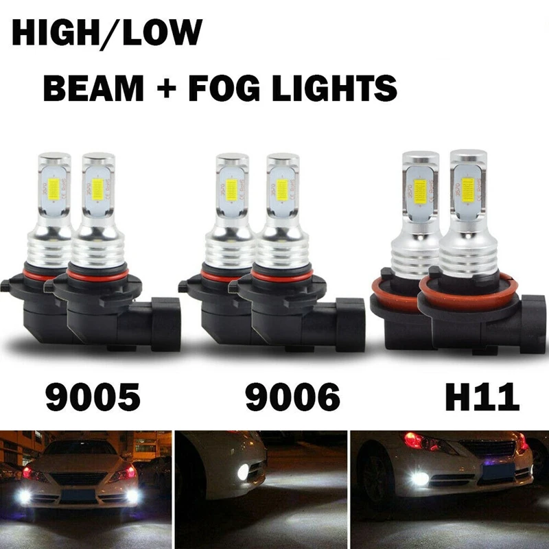 6X Combo фонари головного света, противотуманные лампы для Toyota Corolla RAV4 H11 9006 9005 HID