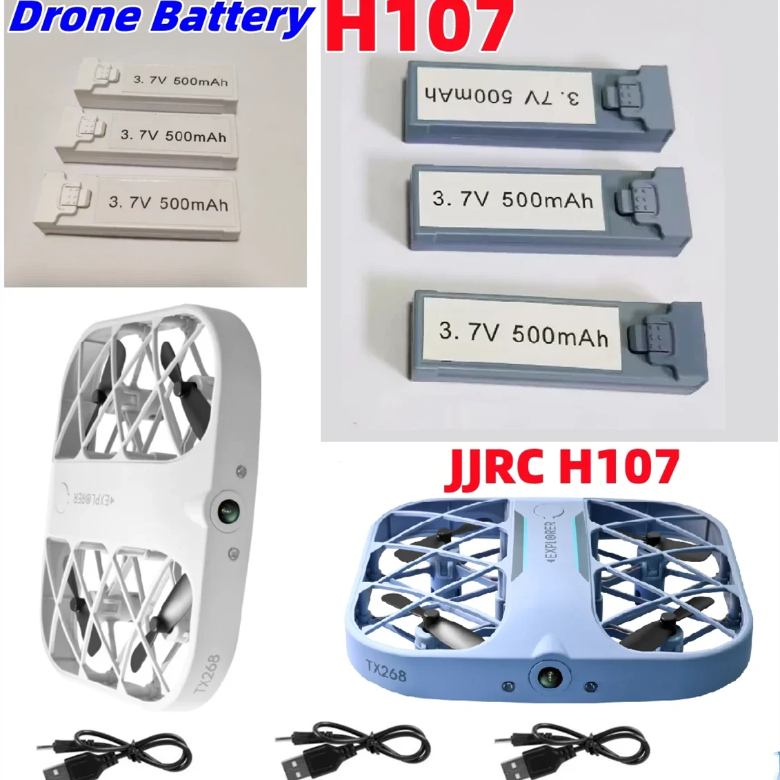 JJRC H107 bateria RC Drone oryginalna bateria 500mAh 350mAH dla H107 akcesoria drona zdalnie sterowanego JJRC H107 Mini bateria do drona linia USB