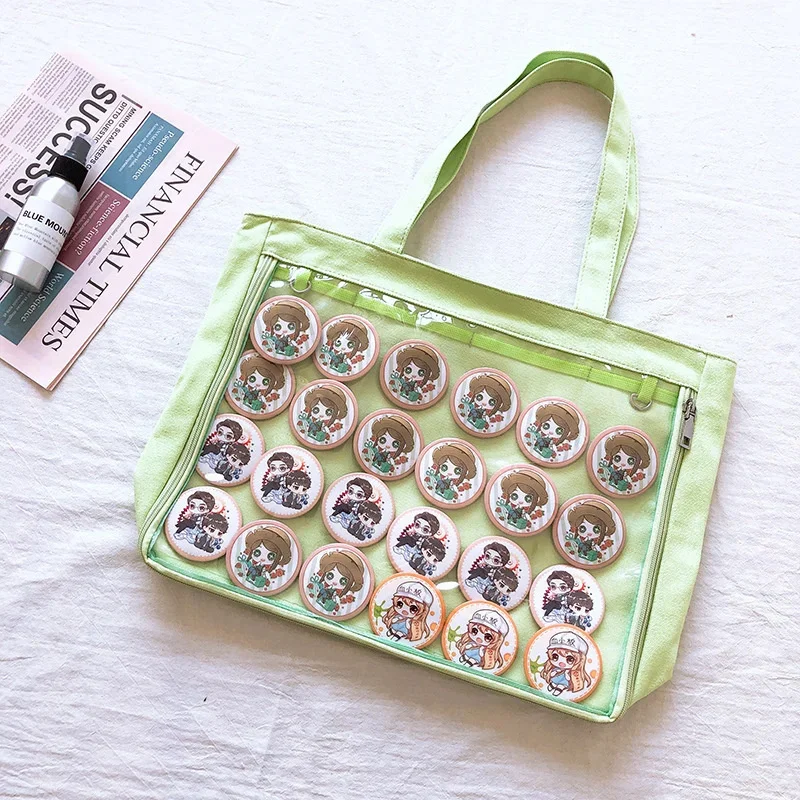 Kawaii Clear PVC Itabag Y2K Tote Bag, Single Shoulder Handbag, Transparent Display Bag For Plush Doll & Badge Collection Gift