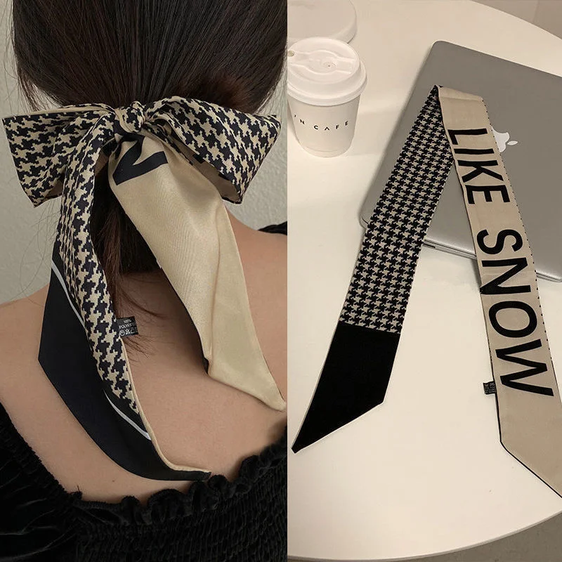 Satin Premium-Feel Long Scarf Headband Elegant, Minimalist, Versatile Hair Tie Ribbon Hair Accessory for Women