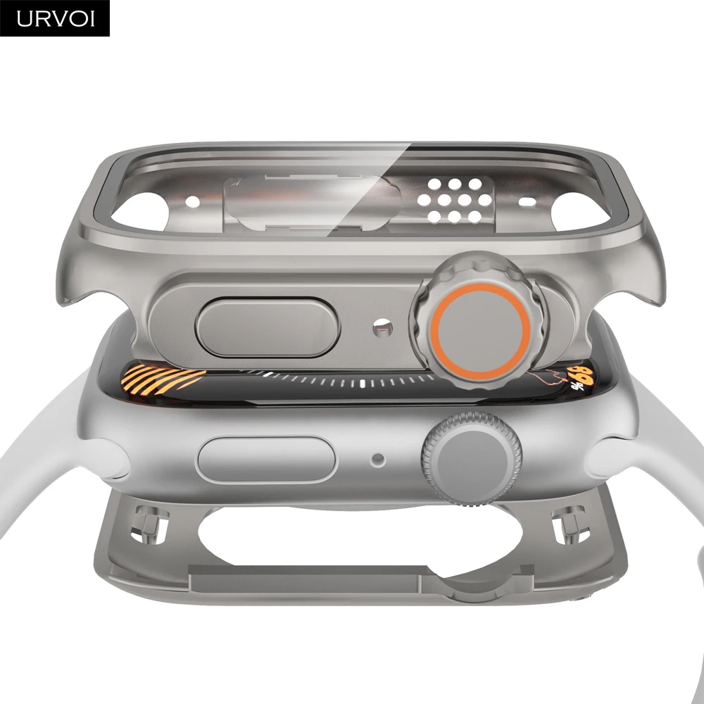 URVOI Change to Ultra Vollständige Abdeckung für Apple Watch Serie 8, 7, 6, 5, 4, SE, Hülle für iWatch, robuster Bumper, wasserdichter Schutz Gen.2