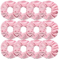 12pcs Vintage Women Pink Velvet Scrunchies Baby Girls Headwear White Black Blue Green Elastic Hair Bands Kids Hair Accessories