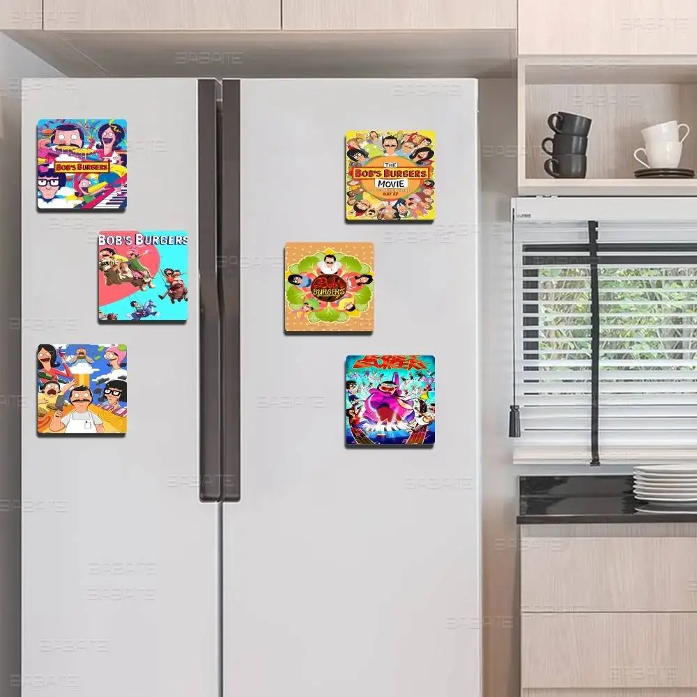 Cartoon Bobs B-Burgers personalisierter Kühlschrankmagnet Foto individuelle Geschenke quadratisches Bild Kühlschrank Küche Home Decor Souirs