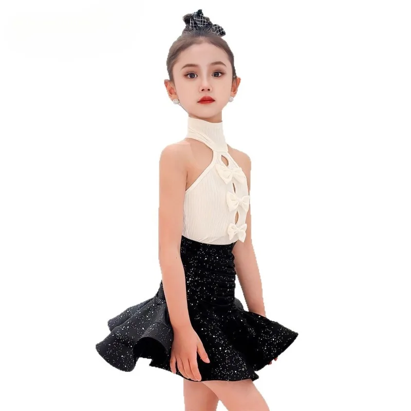 Vêtements d'entraînement de danse latine pour enfants, nouveaux vêtements d'entraînement pour filles