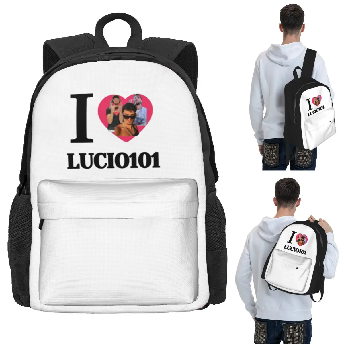 

I Love Lucio101 Student Backpack School Bag Hiking Travel Daypack for Boys Girls Bookbag Shoulder Bags