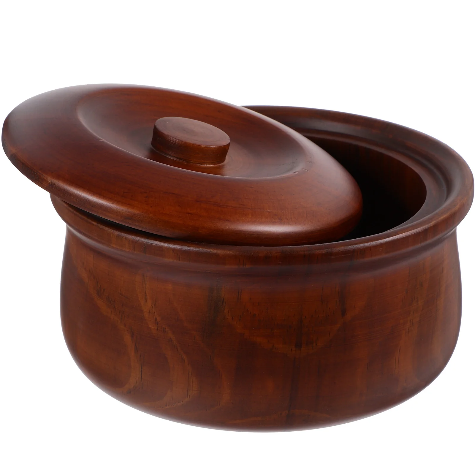 صندوق وجبات خفيفة وعاء خشبي 15-16x7.2 سنتيمتر مع غطاء للفواكه والحلويات والمكسرات المجففة تصميم بسيط أنيق تخزين المطبخ المنزلي #2