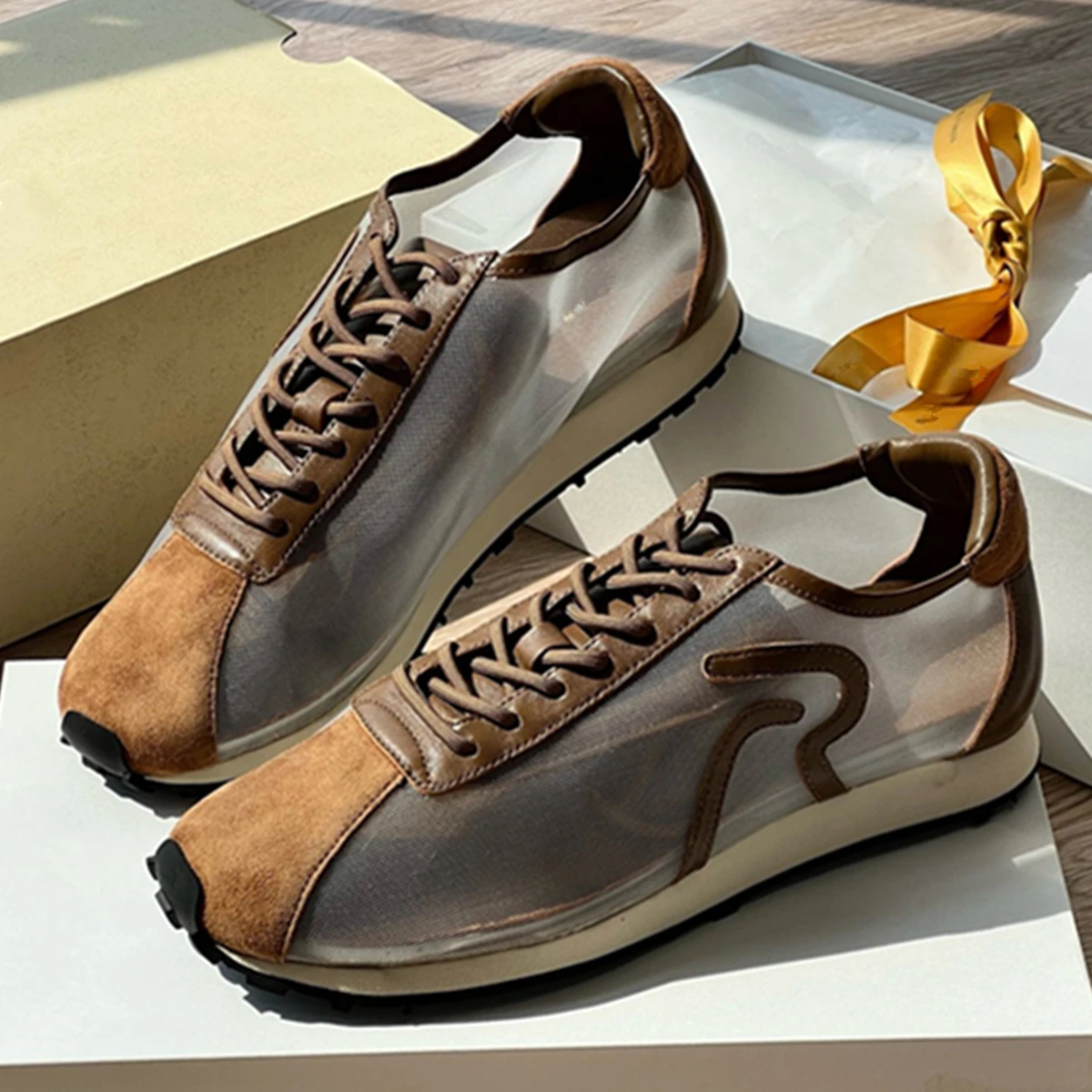 جيني آند ديف الحد الأدنى الأزياء الرجعية الجلد المدبوغ شبكة الربط عارضة أحذية النساء أحذية رياضية المرقعة أحذية مسطحة مريحة