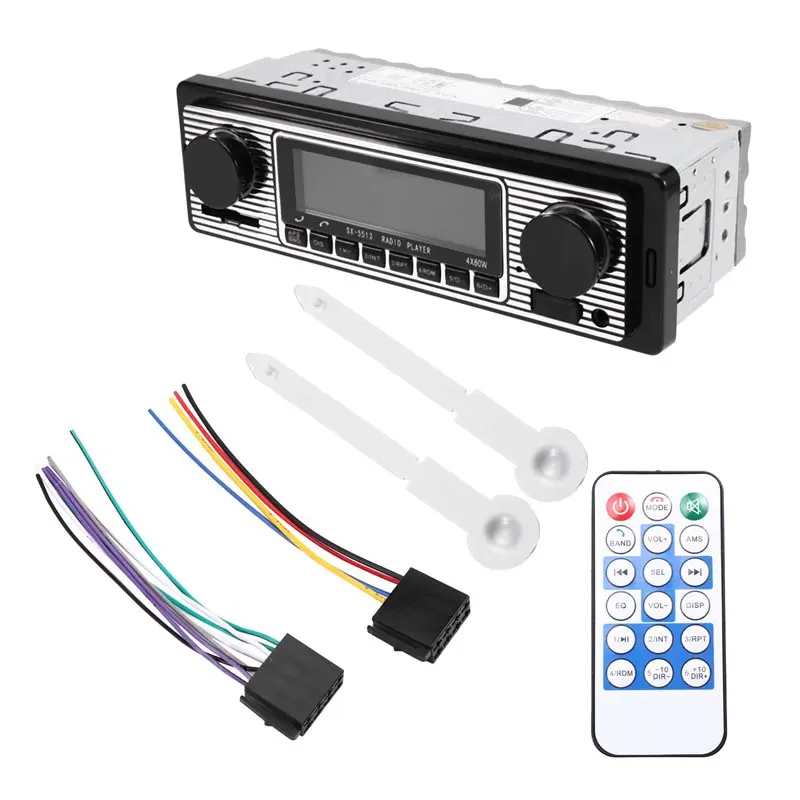 New Retro Car Wireless Bluetooth 12V MP3 Player AUX Audio Input Card Insert USB Flash Drive Support Multimedia Radio