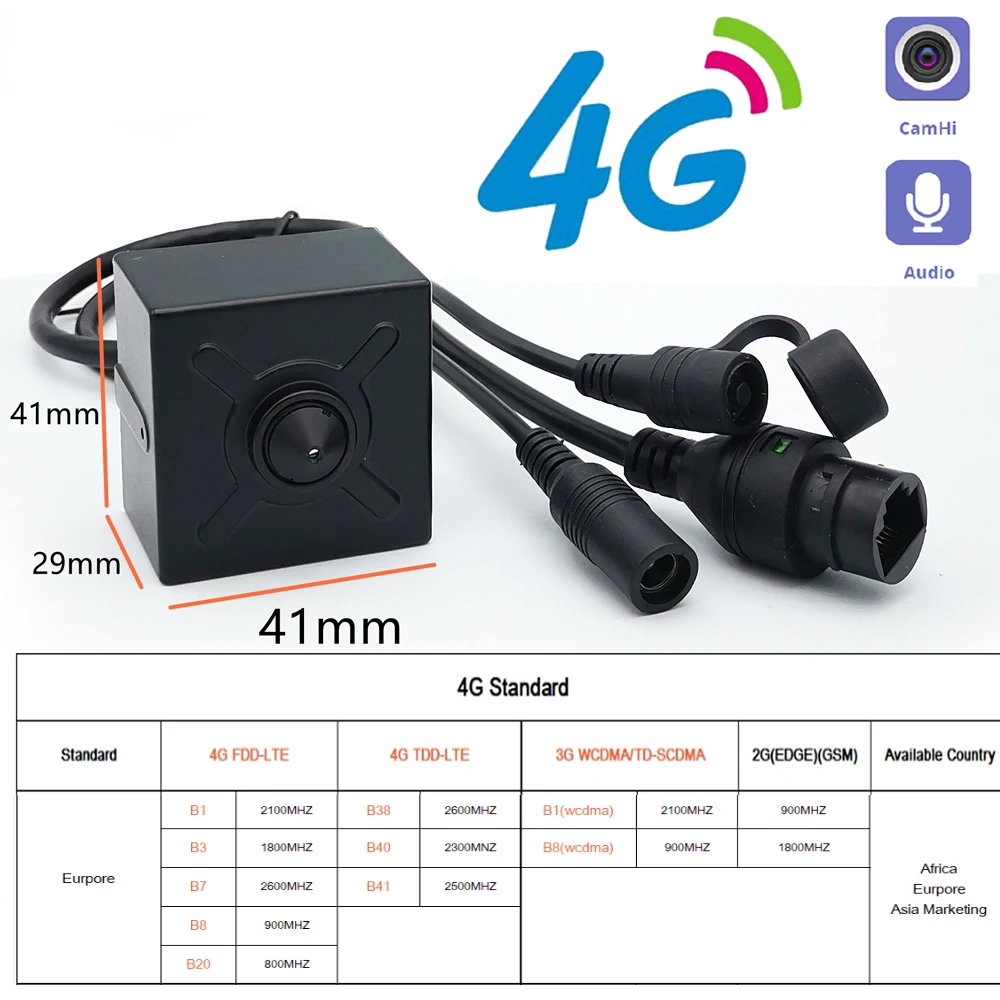 EU 3G 4G Lte Przenośna Mini Kamera 4G 1920P 1080P GSM SD Karta SIM CCTV P2P Monitor nadzoru audio Security Pinhole Camhi App