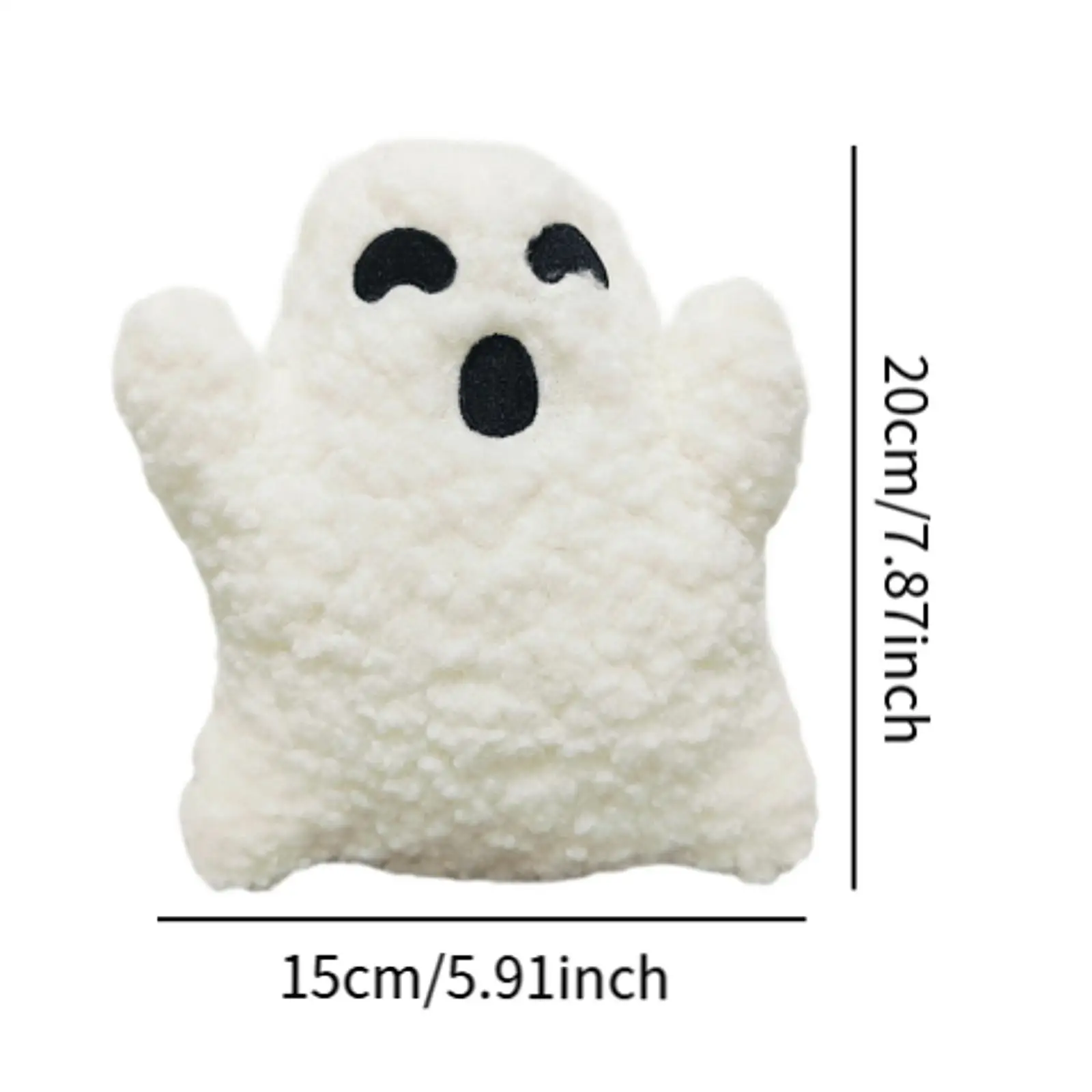 Almohada de abrazo de muñeco fantasma de 20cm, juguete de peluche, accesorios de fotografía multiusos para regalo de inauguración de la casa, bonita decoración de Halloween, almohada para silla