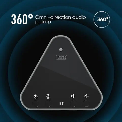 Conference Microphone With Speaker For Zoom, Meeting, USB Desktop Speakerphone 360° Voice Pickup Microphone With Mute Control