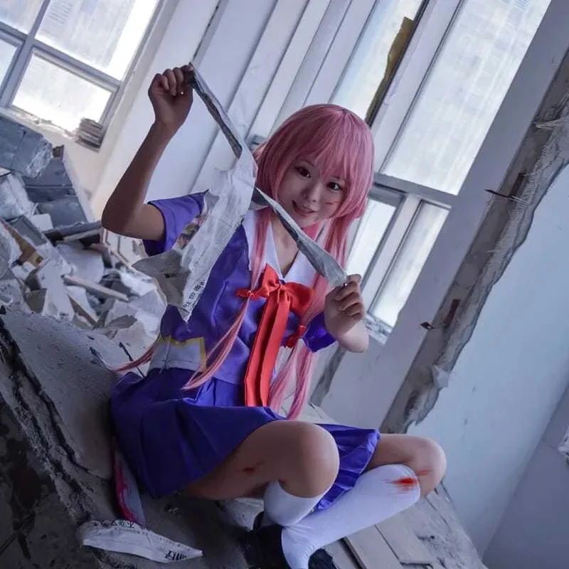 المستقبل مذكرات غاساي يونو ميراي نيكي زي مدرسي تأثيري حلي JK بحار تأثيري حلي لولي القوس تنورة قصيرة شعر مستعار هالوين