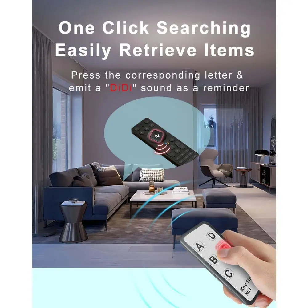1RF Transmitter Wireless Key Finder 6 Receiver Remote Control Anti Lost Tracking Device RF Key Locator