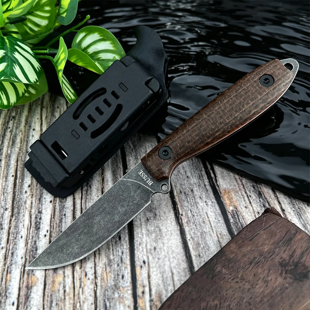 Portable Field Carry Tool Fixed Blade Knife 7Cr13Mov Steel Premium Micarta Grip for Fishing & Outdoor Use & Jungle Survival view 2