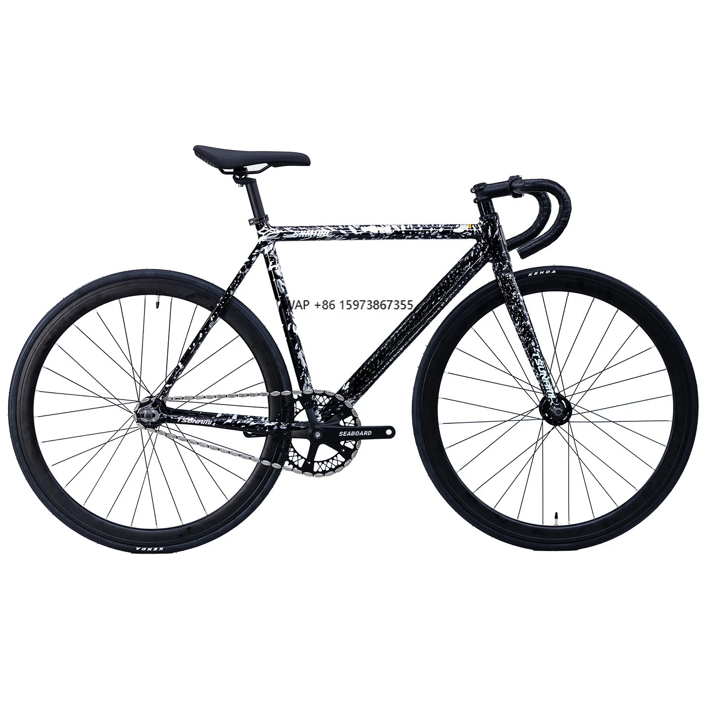 

TSUNAMI SNM100 Fixed Gear Bike Single Speed Aluminum Alloy Frame with Aluminum Alloy Fork and Disc Brake