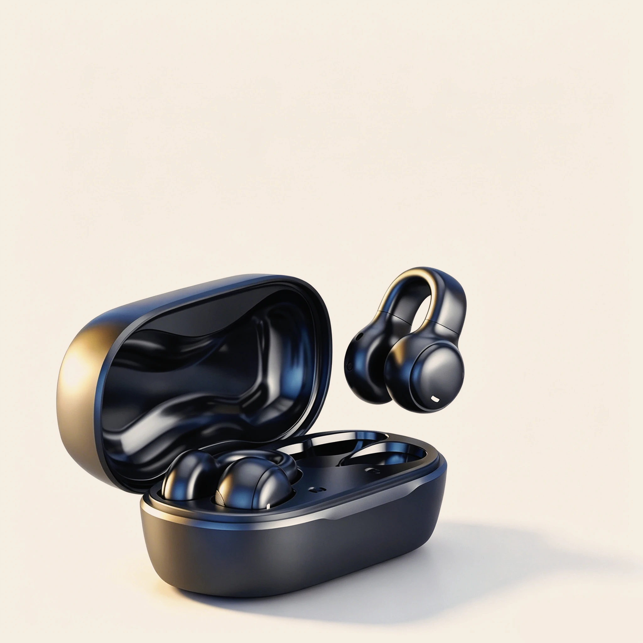 Image of Knochenleitungs-Bluetooth Kabellose Ohrhörer TWS Stereo Sportkopfhörer mit Geräuschunterdrückendem Mikrofon für den Täglichen Gebrauch
