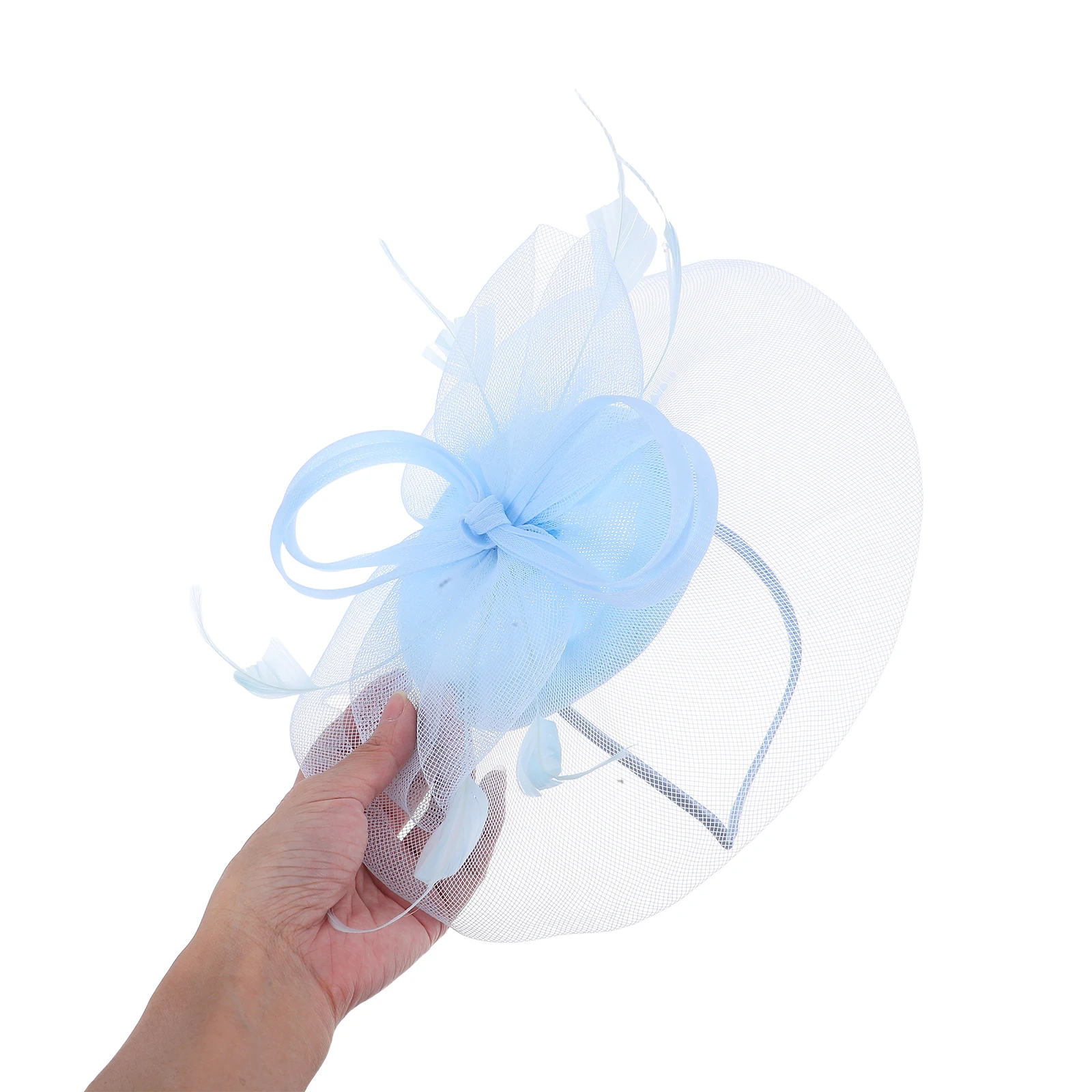 

Mesh Hair Accessories Women Fascinators Tea Party Banquet Headband Wedding Bridal Headdress Blue Stage Performance Photo Travel