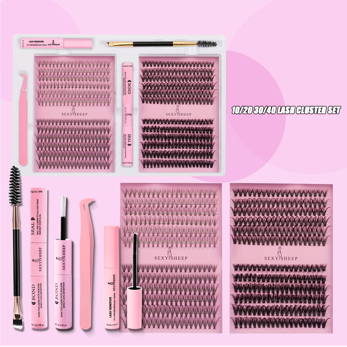 مجموعة أدوات تمديد الرموش DIY مع ربط الرموش والختم وملاقط الرموش وفرشاة ومزيل رموش الرموش #2