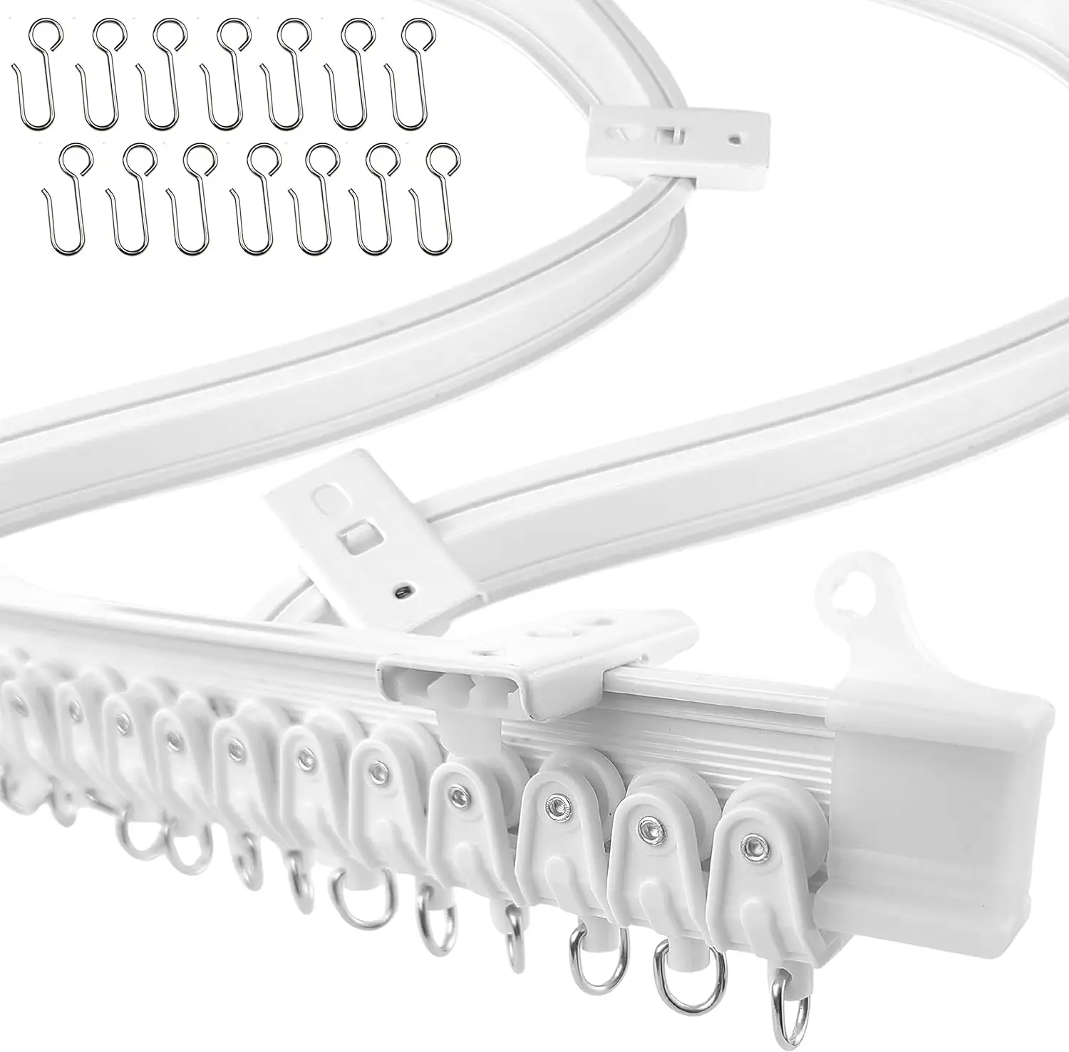 

Flexible Bendable Ceiling Curtain Track, 9.8 ft (3 m), Mount for Rail with Curtain Tracks System, Room Divider, Curtains Rod,