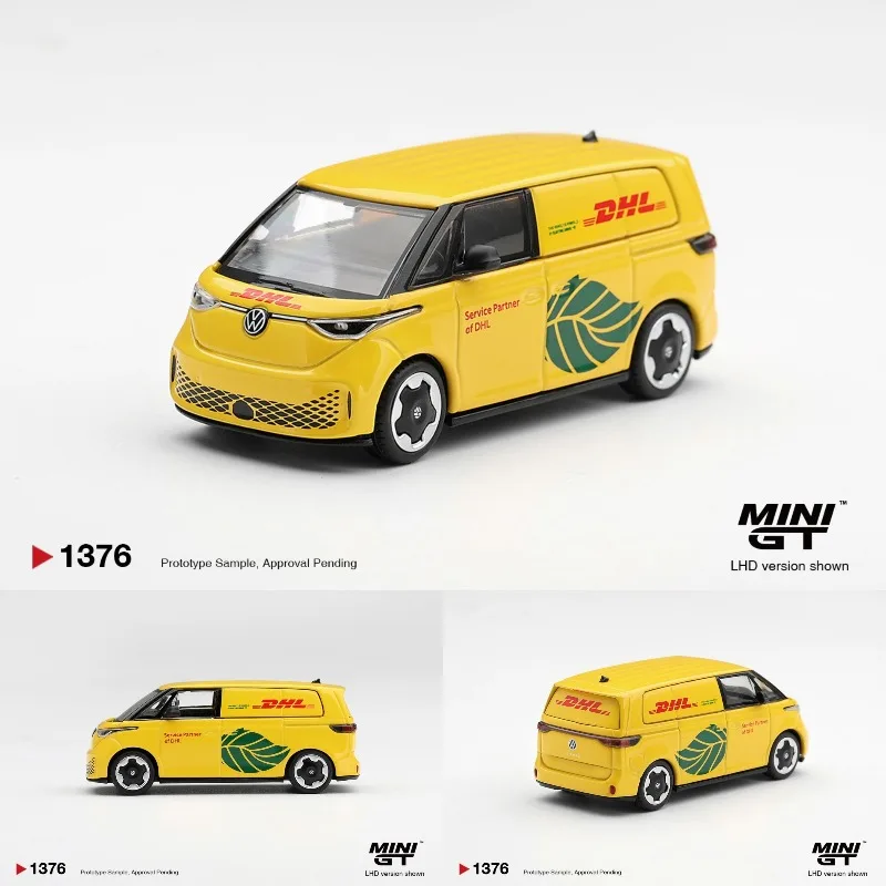 MINIGT 1:64 Volkswagen ID. Buzz DHL Electric Die Casting Alloy Car Model # 1376 Male Toy Adult Collection Ornament