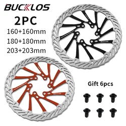 BUCKLOS 2PC Bicycle Disc Brake Rotor G3CS Bike Brake Disc 160MM 180MM 203MM Road Mountain Bike Rotor for SHIMANO SRAM