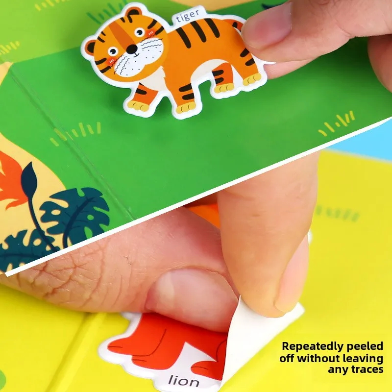 Reusable Bubble Sticker Book for Kids - Multi-Themed Educational Learning Activities, Washable & Safe Toddler Stickers