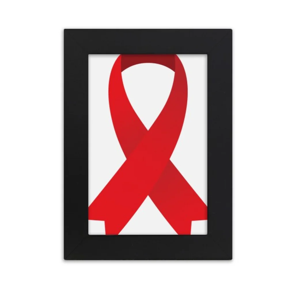 Red Ribbon Awareness World AIDS Day Desktop Photo Frame Picture Display Art Painting Exhibit