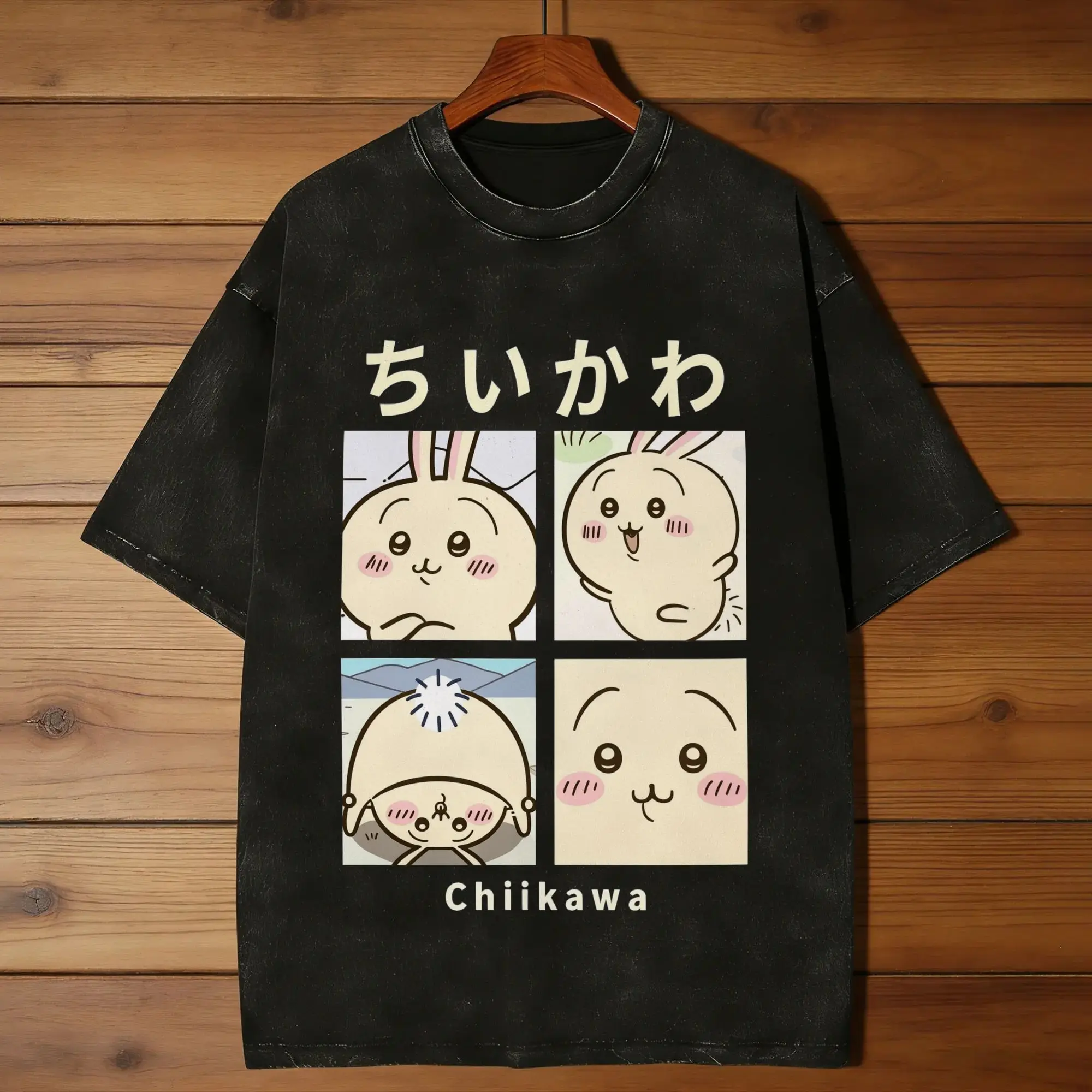 Chiikawa Usagi Hachiware  T Shirts  Clothing Summer Streetwear Short-Sleeved T Shirt Round Neck Harajuku Loose Tee Shirt Hot