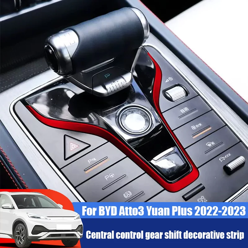 For BYD Atto 3 Yuan Plus 2022 2023 Central control gear shift decorative strip accessories interior supplies