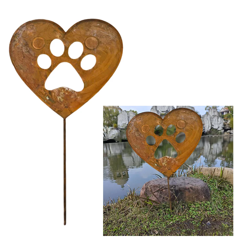 

Очаровательное украшение в форме сердца, ржавое сердце, садовый кол, винтажное украшение для сада, винтажное садовое искусство ручной работы