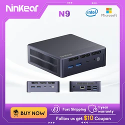 Ninkear 미니 PC N9 윈도우 11 인텔 N95, 8GB DDR4 256GB SSD, 와이파이 5.0 데스크탑, 사무실 컴퓨터