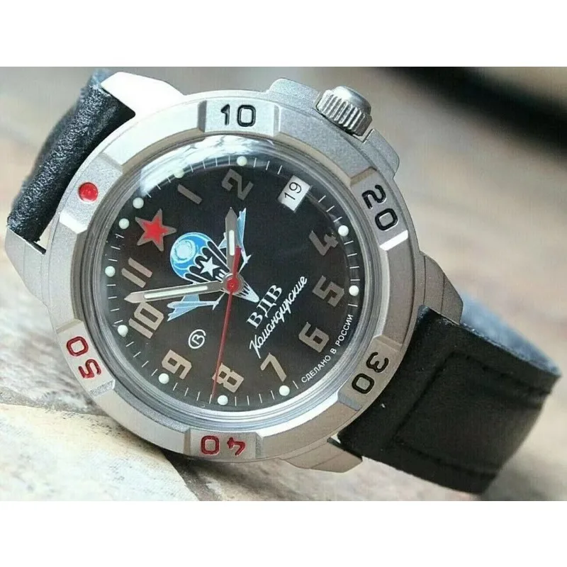 ساعة يد ميكانيكية عسكرية يدوية من نيتريد التيتانيوم المحمولة جواً للرجال مقاومة للماء ومضيئة