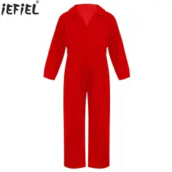 Kids Boys Coverall Mechanic Boiler Suit Flight Suit Flightsuit Long Sleeve Zipper Bodysuit Christmas Halloween Cosplay Costumes