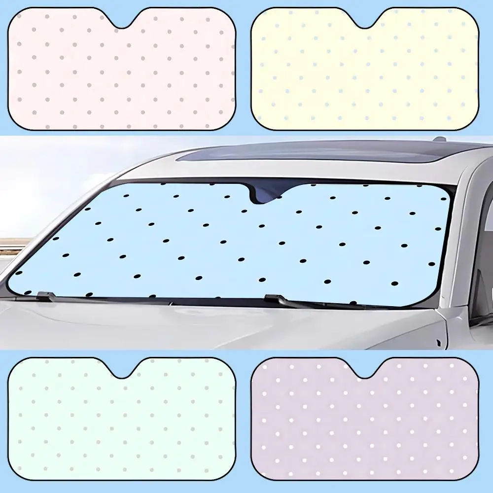 cut Polka dots Sun Visor Retractable Car Sun Visor Anti-Glare UV Protection Front Window Sunshade
