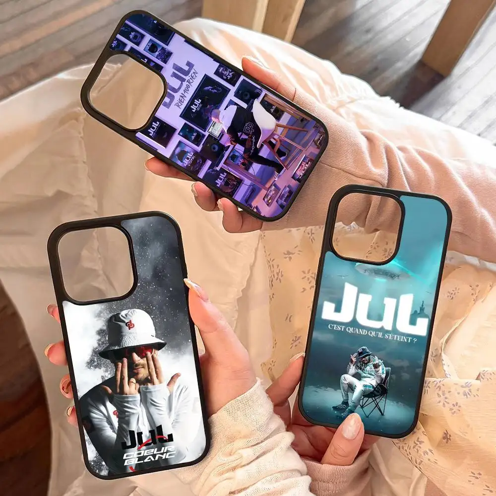France J-Jul R-Rapper For Iphone Black Silicone PC TPU Hard Phone Case 17 Air 16 15 14 13 12 11 Pro Max