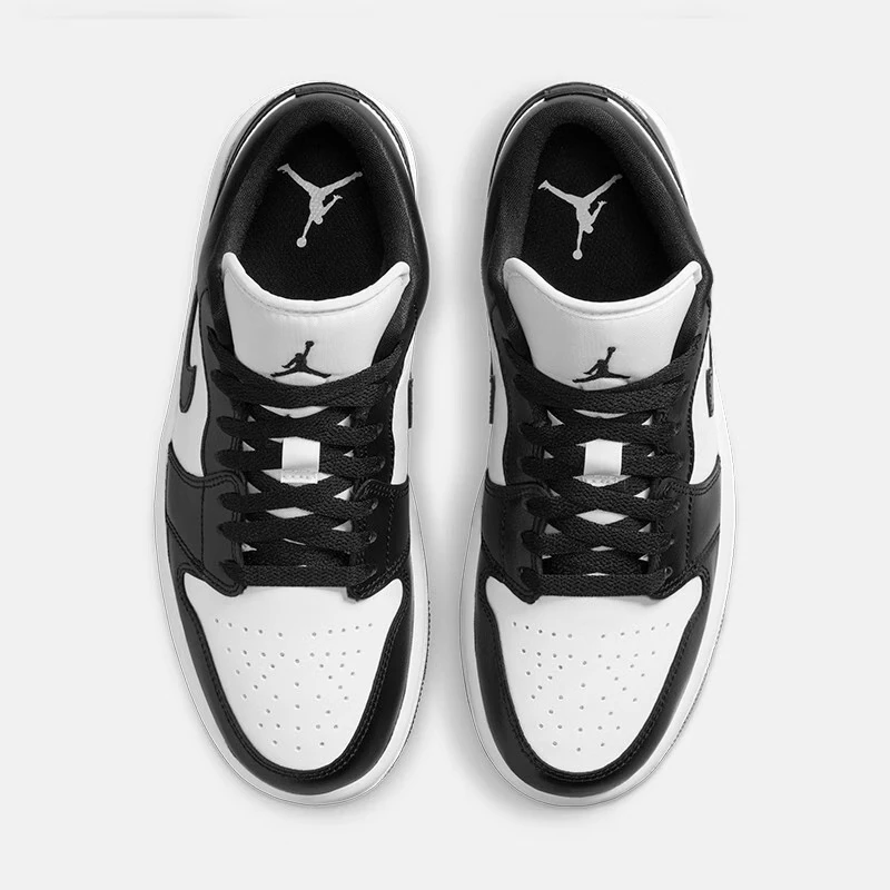 Jordan air jordan air jordan 1 couro "panda", anti-derrapante, leve, corte baixo, retro, luz, corte baixo