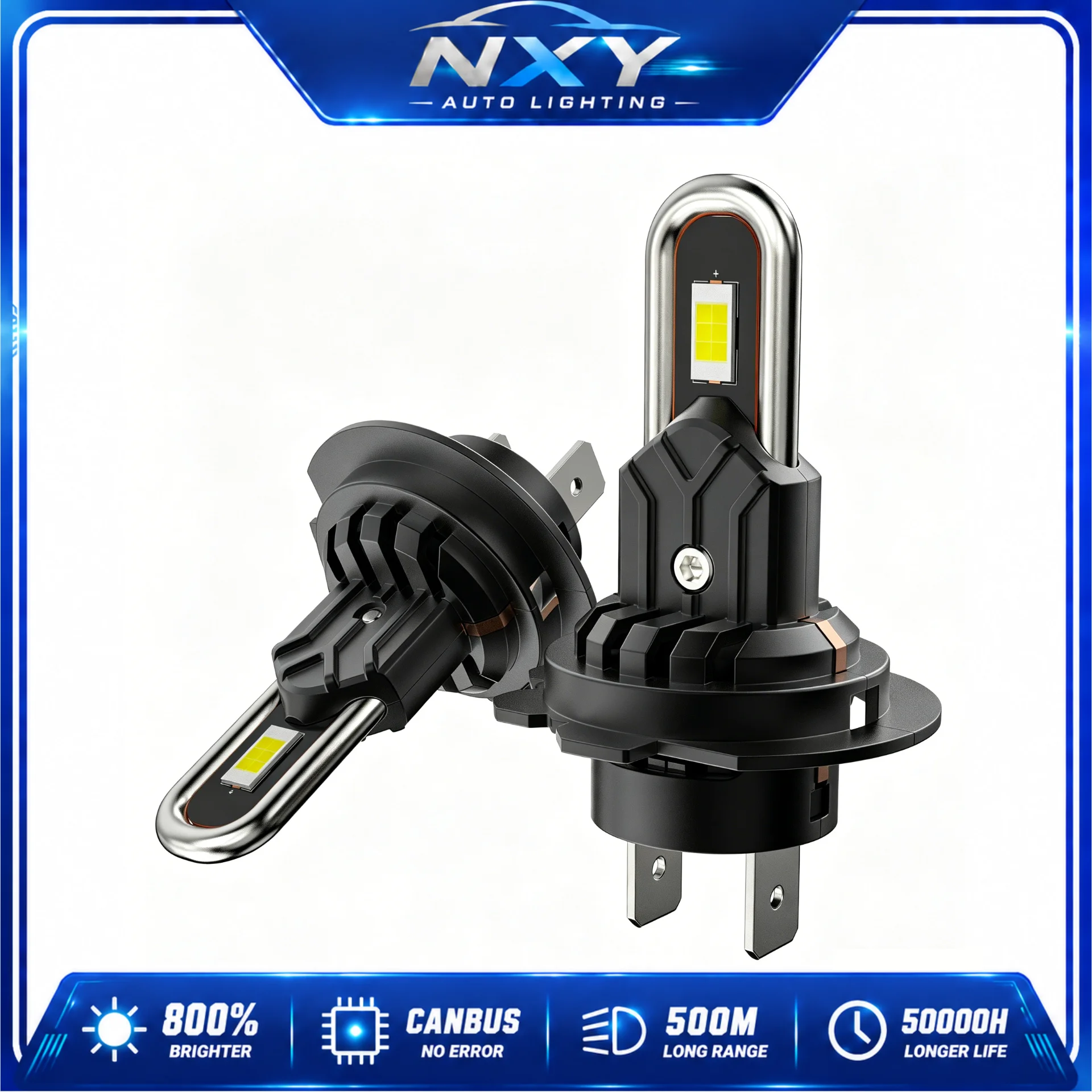 NXY U1 Plug&Play LED Headlight Bulb MotorcycleCar Lamp U-Shaped Series Fan Cooling High Power Super Bright Retrofit KitH4 H7 H11