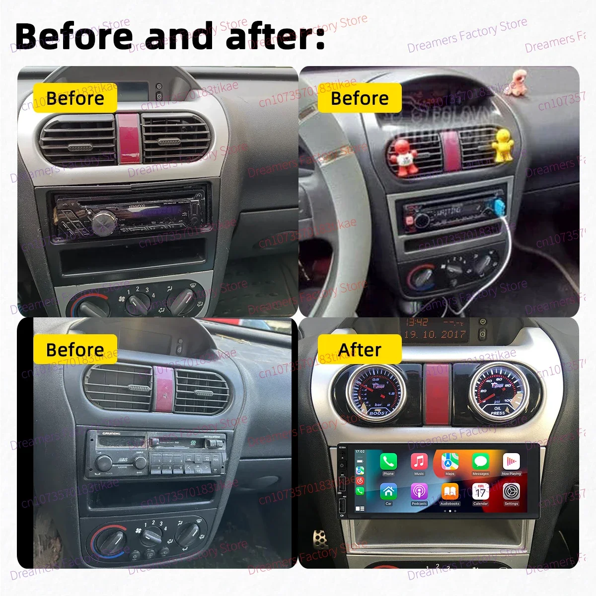 Autoradio Android 1 Din pour Opel SachTigra 2004-2009, Carplay, Stéréo, Unité Principale, GPS, BT, WIFI