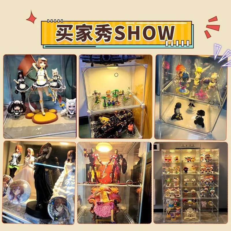 Personnalisé. Vitrine transparente faite à la main, modèle vitrine, présentoir de jouets de grande capacité, présentoir S