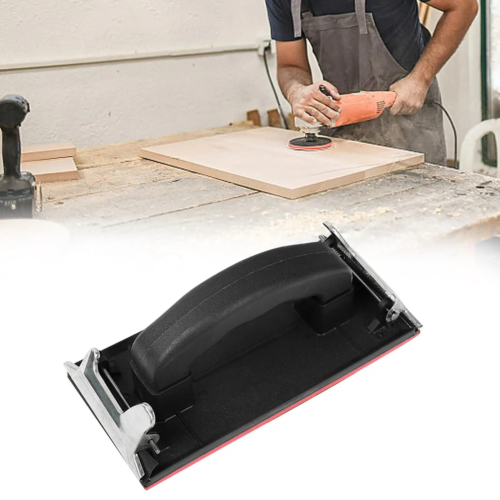 

Hand Sander with Handle Automotive Polish Comfortable Grip Sandpaper Holder