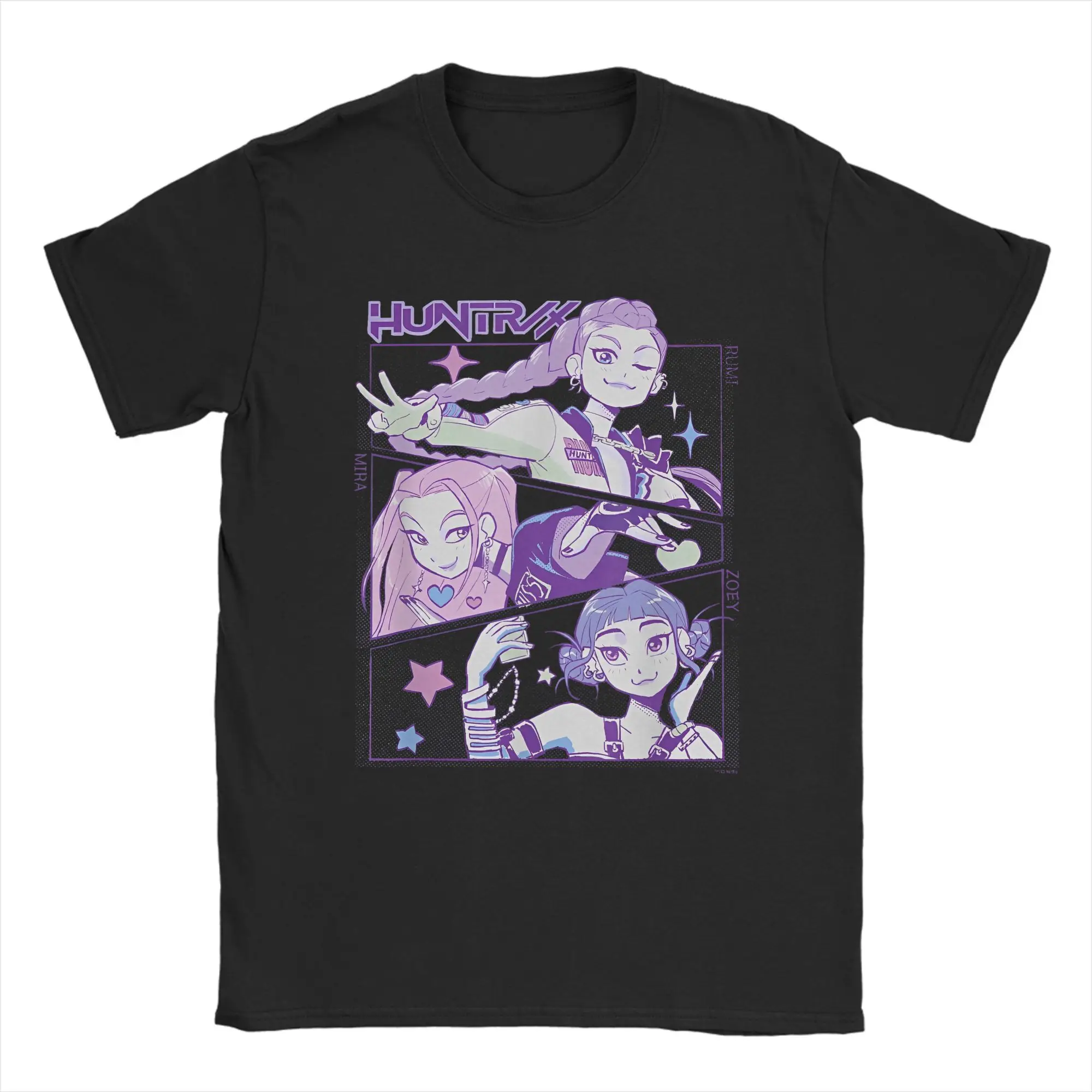 

K Pop Demon Hunters Team Anime Graphic T Shirts Men Casual Crew Neck Short Sleeve Top Summer Cotton Men's Women's Tees Motor