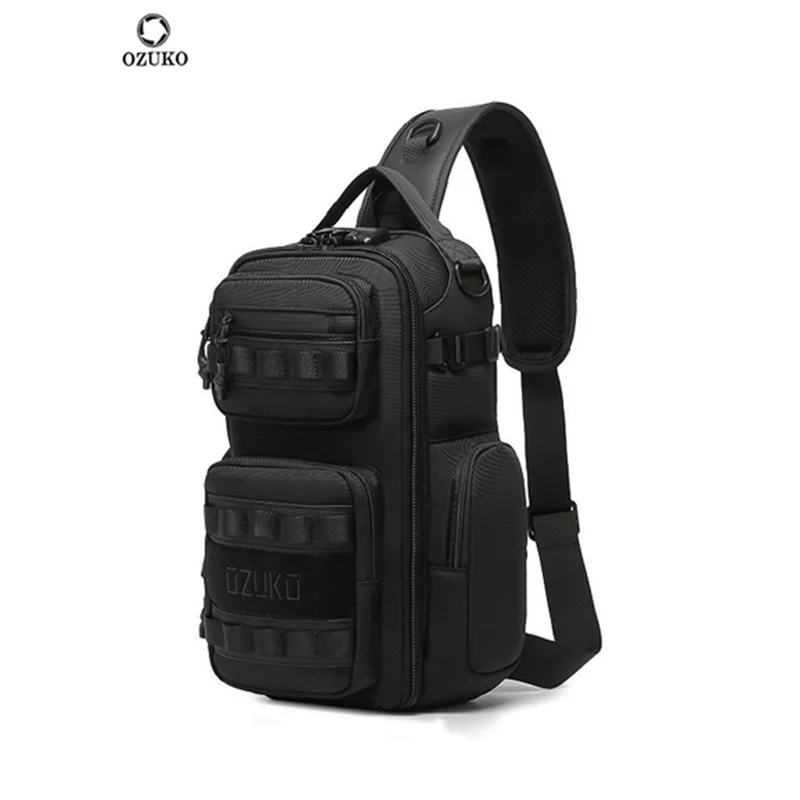 OZUKO  Men Chest Bag Waterproof Outdoor Sports Tactical Male Shoulder Bag High Quality Crossbody Sling Bags