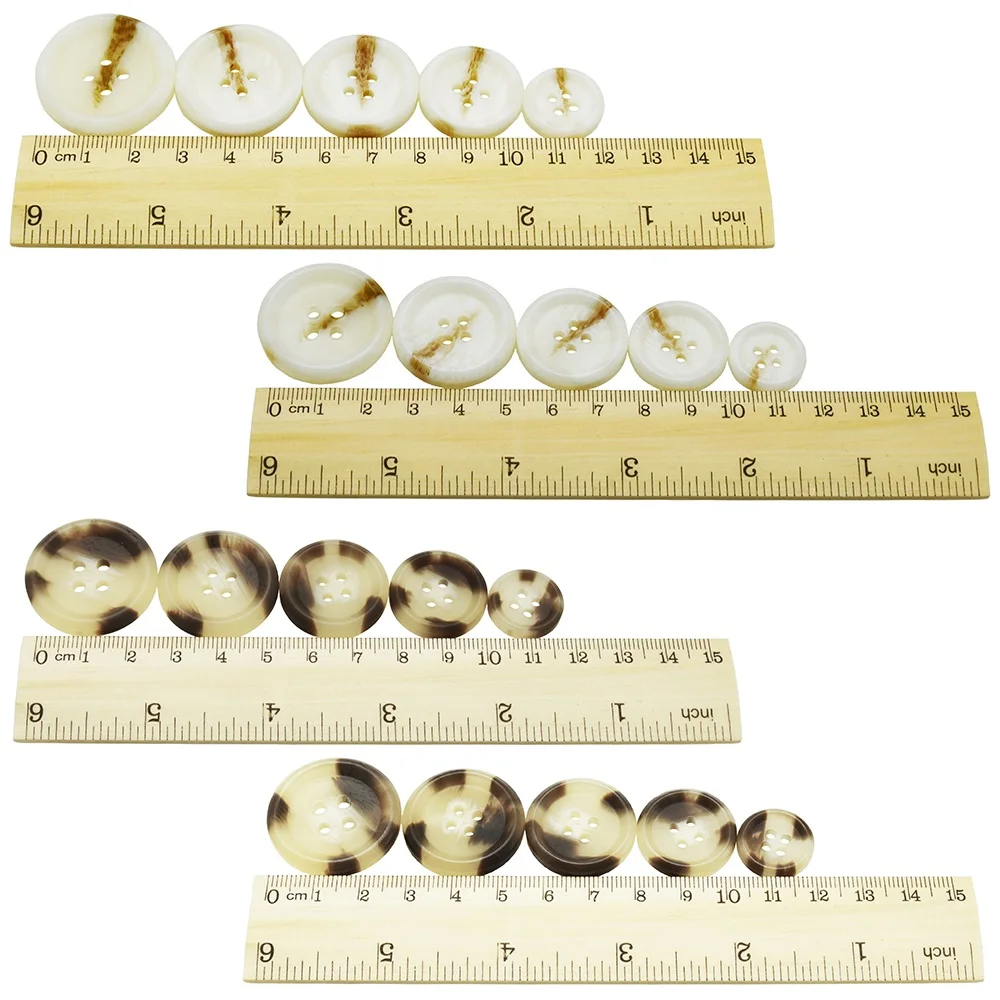 10PCS/30PCS Resin Round Piping Suit Buttons 4 Holes 18mm-30mm Sewing Accessory for Shirt Windbreaker Clothing Pattern Button view 4