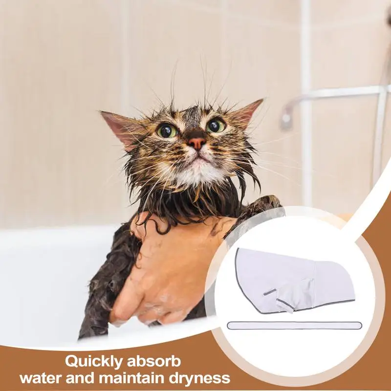 Dog Robes For After Bath Hooded Cat Bath Robe Dog Bathrobe Super Absorbent Dog Robe Dog Drying Towel Bath Towels For Small