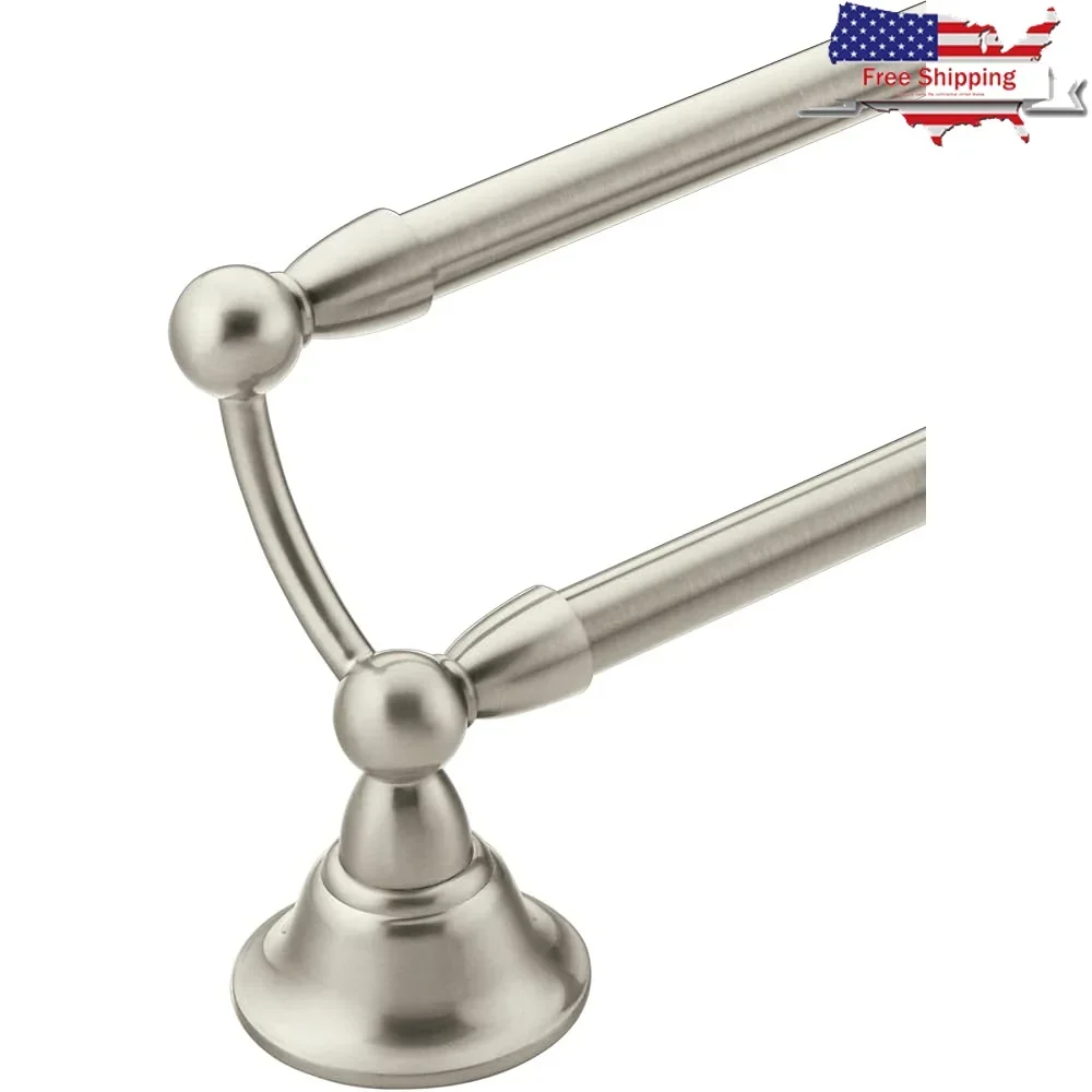 

24-дюймовый двойной вешалка для полотенец, настенная вешалка из матового никеля для ванной комнаты, металлическая вешалка для полотенец, гибкое размещение, простая установка