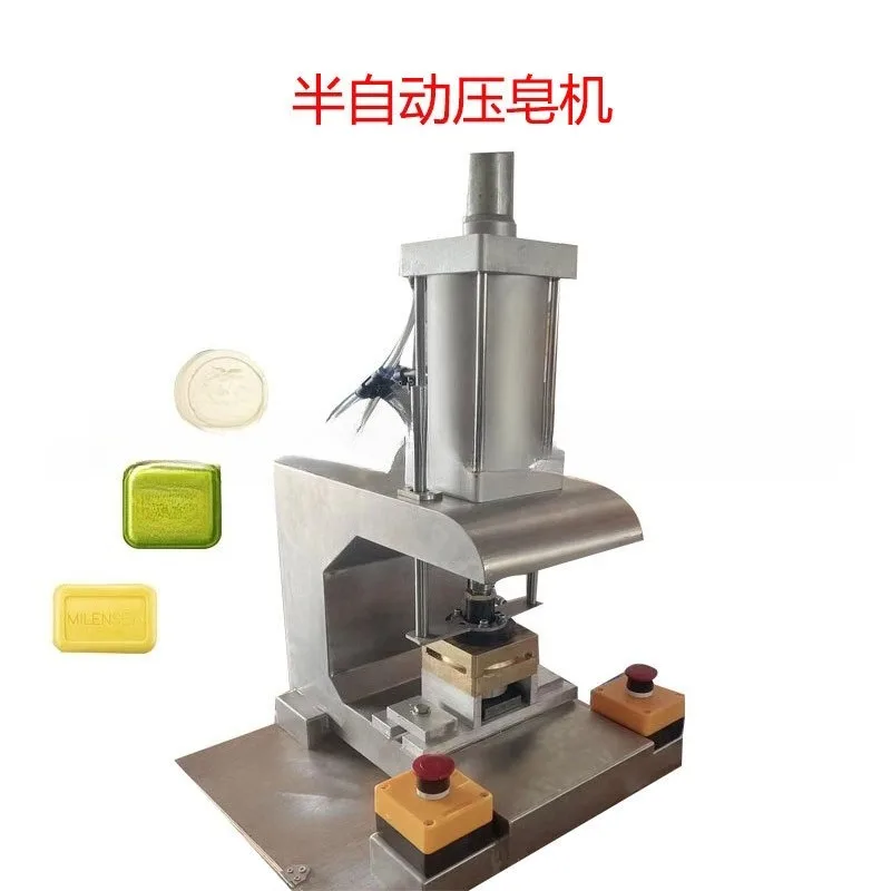 Halbautomatische Seifenpresse mit Etikettenform, Pneumatischer Drucker, Handgemachte Seifenpresse