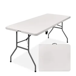 outdoor plastic 72inch folding table foldable rectangular dining 6ft plastic folding table