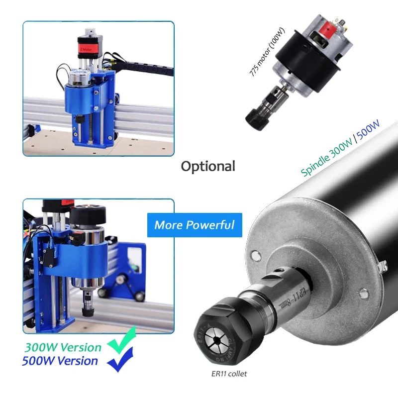 CNC 4040 Pro New Engraving Machine Milling Carving Engraver Router Laser GRBL ER11 Spindle for Wood PCB PVC Acrylic Metal PRTCNC