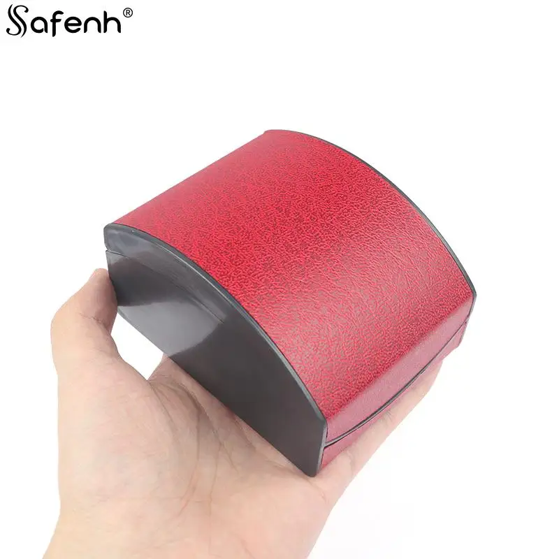 Fashionable Curved Flip Jewelry Bracelet Storage Watch Box High-end Men\'s Imitation Leather Plastic Watch Display Box Jewel Box